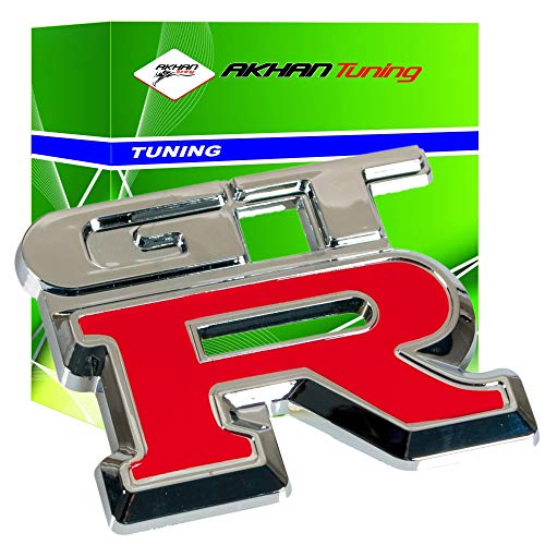 3D07230 - Rojo Emblema cromado 3D etiqueta insignia logotipo decorativo coche (3M autoadhesivo) GTR