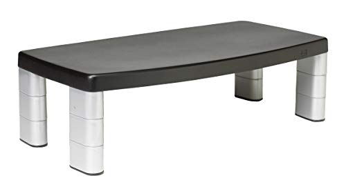 3M MS90 - Soporte de Monitor Extra Ancho, 4.2 cm Cada Pieza elevadora, Negro y Plateado 3M MS90 - Soporte de Monitor Extra Ancho, 4.2 cm Cada Pieza elevadora, Negro y Plateado