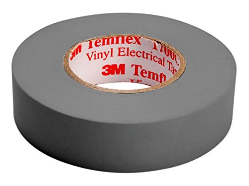 3M TGRA1510 Temflex 1500 - Cinta aislante eléctrica de vinilo, 15 mm x 10 m, 0,15 mm, color gris