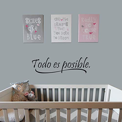 3pcs Pegatinas Pared Vinilos Frases Motivadoras Citas Inspiradoras Español Letras Stickers Adhesivos Negro Decorativos Habitación Dormitorio Salón Oficina Todo es posible 3pcs Pegatinas Pared Vinilos Frases Motivadoras Citas Inspiradoras Español Letras Stickers Adhesivos Negro Decorativos Habitación Dormitorio Salón Oficina Todo es posible