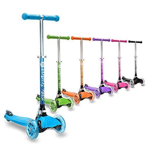 3StyleScooters® RGS-1 Patinete Scooter Tres Ruedas para Niños Pequeños Niños de 3 Años o Más con Luces LED en Las Ruedas, Diseño Plegable, Manillar Ajustable (Azul)