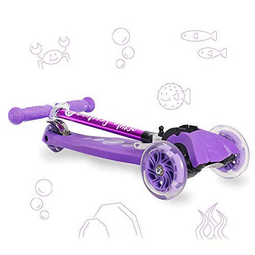 3StyleScooters® RGS-1 Patinete Scooter Tres Ruedas para Niños Pequeños Niños de 3 Años o Más con Luces LED en Las Ruedas, Diseño Plegable, Manillar Ajustable (Morado)