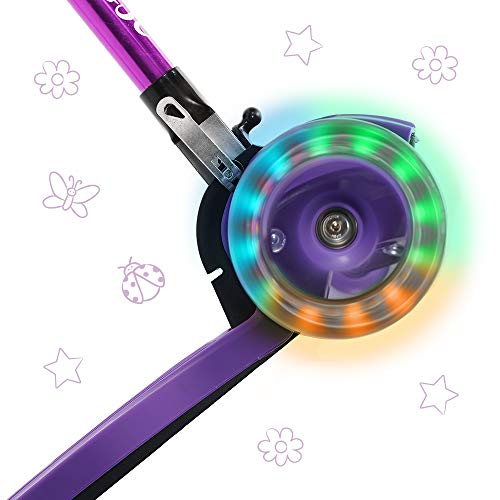 3StyleScooters® RGS-1 Patinete Scooter Tres Ruedas para Niños Pequeños Niños de 3 Años o Más con Luces LED en Las Ruedas, Diseño Plegable, Manillar Ajustable (Morado)