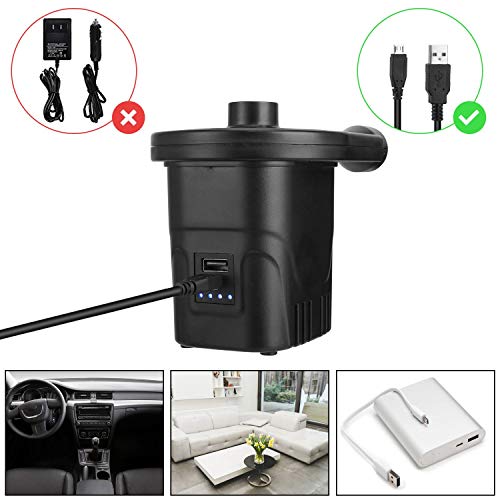 3T6B Bomba de Aire Eléctrica Recargable, Rápida Inflar/Desinflar con 3 Boquellas, Función de Banco de Energía, Portátil Hinchable Inflador, para Playas, Acampar, Colchón de Aire, Anillo de Natación 3T6B Bomba de Aire Eléctrica Recargable, Rápida Inflar/Desinflar con 3 Boquellas, Función de Banco de Energía, Portátil Hinchable Inflador, para Playas, Acampar, Colchón de Aire, Anillo de Natación