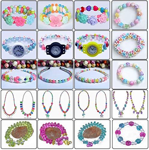 3T6B Pulseras para hacer cuentas, juguetes de cuentas de colores para accesorios infantiles, hacer pulseras de bricolaje, cadenas de regalos de joyas con collar de cuentas