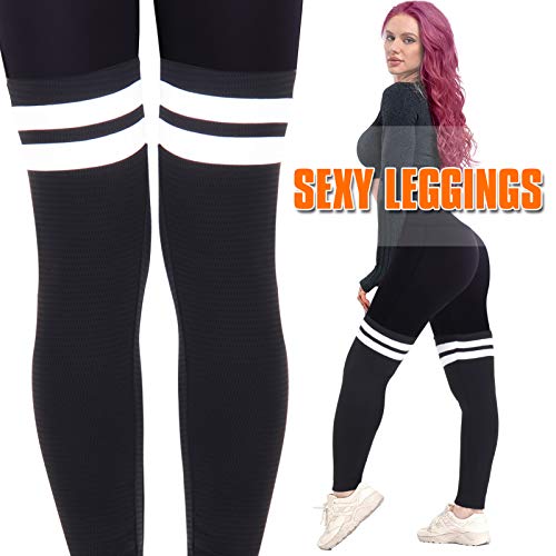 3W GRT Mallas de Deporte de Mujer,Leggings Mujer fitness,Pantalon Chandal Mujer,Pantalones elásticos de yoga,Polainas de yoga Fitness (Negro, M)