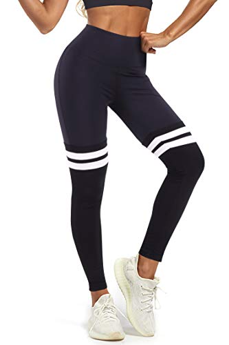 3W GRT Mallas de Deporte de Mujer,Leggings Mujer fitness,Pantalon Chandal Mujer,Pantalones elásticos de yoga,Polainas de yoga Fitness (Negro, M)