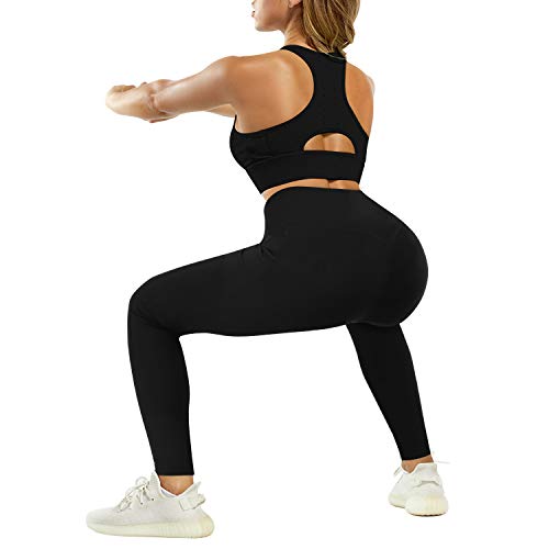 3W GRT Ropa Deportiva Mujer,Mallas de Deporte de Mujer,Leggins Mujer,Ropa Mujer,Pantalones Mujer,Pantalón Deportivo para Mujer,Yoga,Crossfit,Fitness (Negro, L)