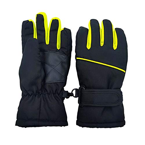 4-7y / 8-12y / 12-16y niños Invierno Guantes de esquí Impermeables y a Prueba de Viento para niños Snowboard al Aire Libre - Negro 2,10-12 Meses