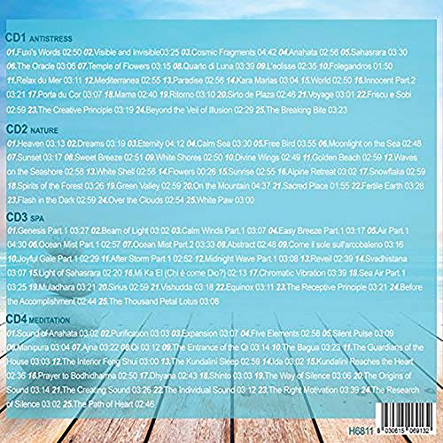 4 CD 100 Songs Relax, Música relajante y tranquila, Wellness Relax, Lounge Music, Relaxing, Meditation, Sound Of Nature, Chillout Music, Spa Music