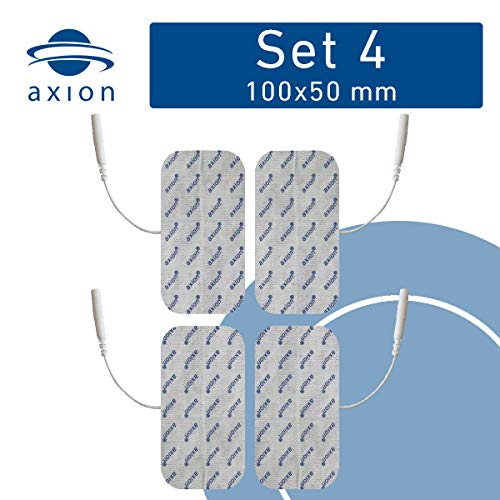 4 Electrodos parches grandes - 10x5 cm - Entrenamiento EMS y terapia de dolor TENS - axion 4 Electrodos parches grandes - 10x5 cm - Entrenamiento EMS y terapia de dolor TENS - axion