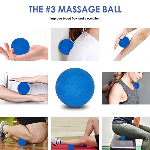 4-en-1 Foam Roller Kit , Rodillo Espuma, Rodillo Masaje, Bola de Masaje, Bandas Elasticas Fitness(3set), Rulo Masaje Muscular Fitness para Dar Masajes Profundos Relajan Músculos Rígidos y Adoloridos.