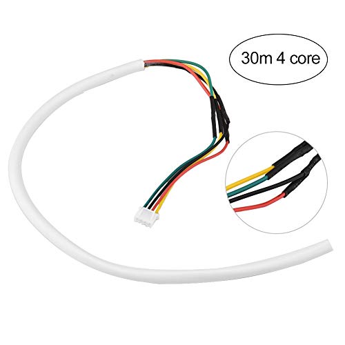 4 Núcleos Cable del Timbre, 30m 0.5mm² Cable de Cobre Flexible Redondo para Sistema de Videoportero