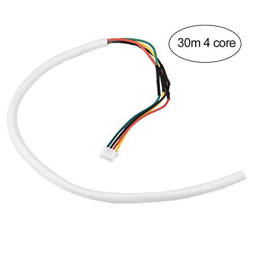 4 Núcleos Cable del Timbre, 30m 0.5mm² Cable de Cobre Flexible Redondo para Sistema de Videoportero