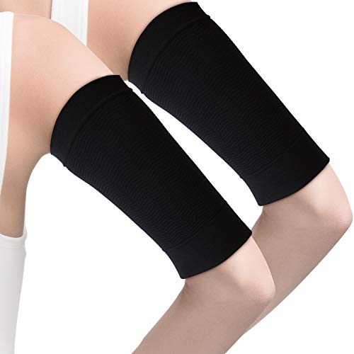 4 Pares Mangas de Brazo de Adelgazar Manguitos de Compresión de Brazo Elástico Formadores de Brazo de Fitness Deportivo para Mujeres Niñas Pérdida de Peso (Negro)