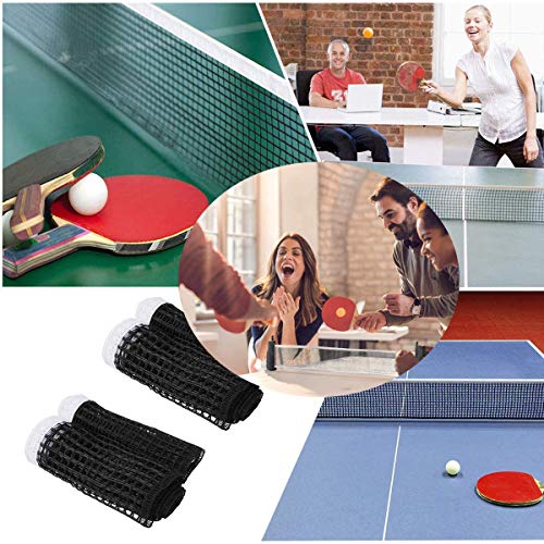 4 Pcs Ping Pong Net Red De Reemplazo,Portátil Retráctil Table Tennis Net Red De Ping Pong De Poliéster Red De Tenis De Mesa Plegable para Entrenamiento Y Actividades Al Aire Libre Y Deportes (Negro)
