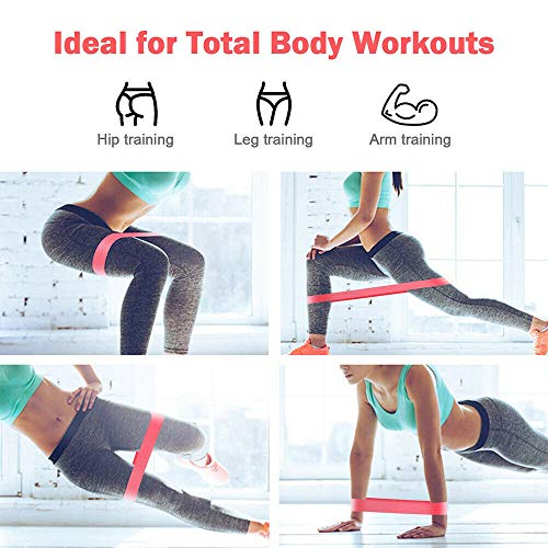 4 pcs Resistance Band Exercise Bands Fitness Gym Elastic Workout Resistance Loop Set for Fitness Strength Training(Pink)