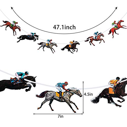 4 Piezas Banderas de Carreras de Caballos Flámula de Carrera de Caballos Bandera de Guirnalda de Caballo para Suministros de Fiesta Baby Shower Cumpleaños de Tema de Carrera, Pre Ensamblado 4 Piezas Banderas de Carreras de Caballos Flámula de Carrera de Caballos Bandera de Guirnalda de Caballo para Suministros de Fiesta Baby Shower Cumpleaños de Tema de Carrera, Pre Ensamblado