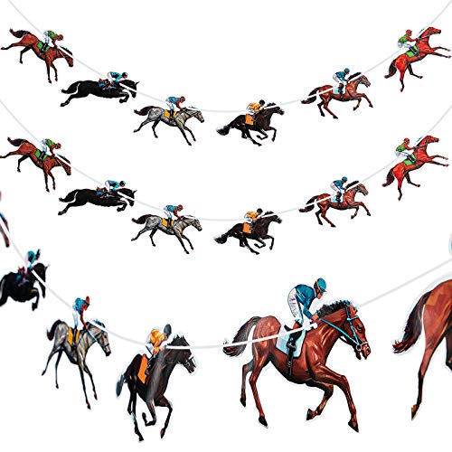 4 Piezas Banderas de Carreras de Caballos Flámula de Carrera de Caballos Bandera de Guirnalda de Caballo para Suministros de Fiesta Baby Shower Cumpleaños de Tema de Carrera, Pre Ensamblado 4 Piezas Banderas de Carreras de Caballos Flámula de Carrera de Caballos Bandera de Guirnalda de Caballo para Suministros de Fiesta Baby Shower Cumpleaños de Tema de Carrera, Pre Ensamblado