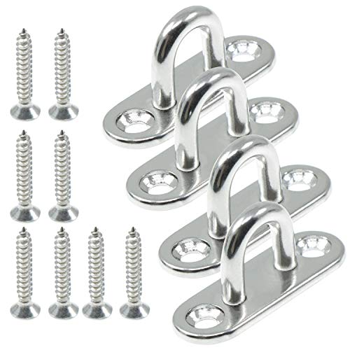 4 piezas de 5 mm de acero inoxidable con placa de ojo oblonga para placa de ojo con 8 tornillos 4 piezas de 5 mm de acero inoxidable con placa de ojo oblonga para placa de ojo con 8 tornillos