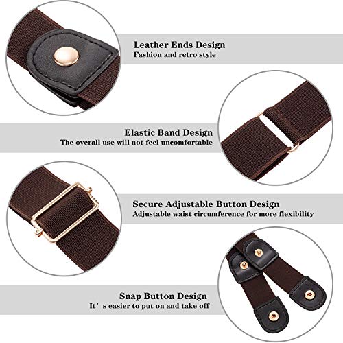 4 Piezas de Cinturón Elástico sin Hebilla Cinturón Invisible de Unisex para Pantalones Vaqueros (Dorado) 4 Piezas de Cinturón Elástico sin Hebilla Cinturón Invisible de Unisex para Pantalones Vaqueros (Dorado)