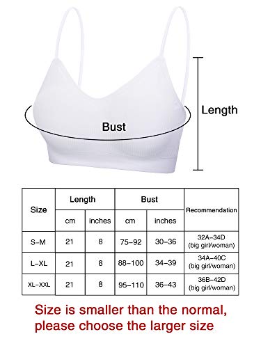 4 Piezas de Sujetador de Camisola de Cuello V Bandeau Bralette sin Costura Sujetador de Dormir con Tirantes para Mujers Chicas (Conjunto de Colores 1, Talla S-M)