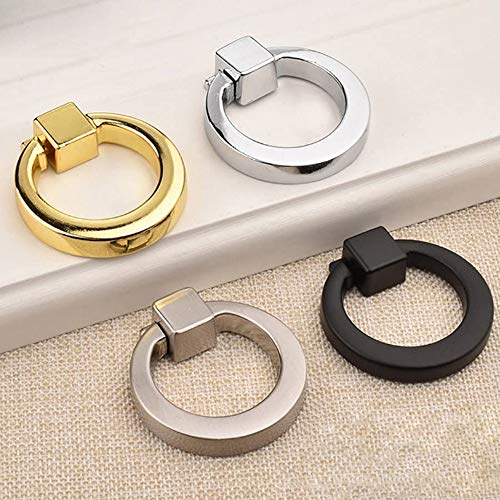 4 piezas de tirador de anillo armario, Anilla para armarios, Tirador Manija Anillo, cocina gabinetes muebles herrajes estilo tirador para cajón dorada, para Puertas, Armarios de Cocina,Cajones