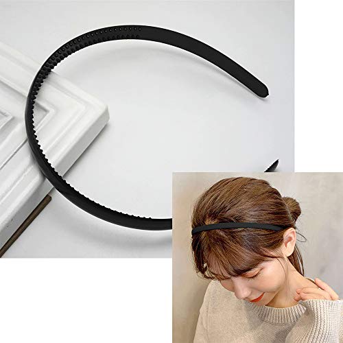 4 Piezas Diadema de Metal Negro, Speyang Banda Pelo Ondulado, Unisex Banda Ondulada Elástica, Cabello Metálica Deportiva, Antideslizante Diadema Metal Hombres y Mujeres