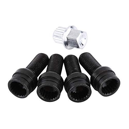 4 piezas M14 * 1,5 mm Tornillos antirribo de acero y tuercas de seguridad