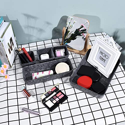 4 Piezas Organizador de Cajones de Fieltro, Caja con Compartimentos para Almacenaje en Cajón, Cesta de Almacenamiento Desmontable, Organizador de Mesa de Escritorio para Cosméticos Accesorios 4 Piezas Organizador de Cajones de Fieltro, Caja con Compartimentos para Almacenaje en Cajón, Cesta de Almacenamiento Desmontable, Organizador de Mesa de Escritorio para Cosméticos Accesorios