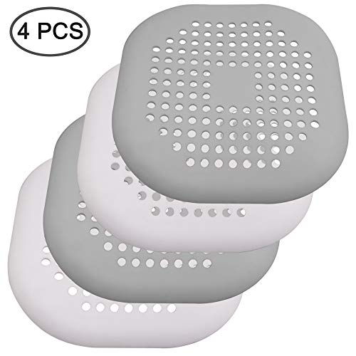 4 piezas Silicona Protector de drenaje con lechón Senhai Colador fregadero Ducha pelo colector Bañera Cubierta de drenaje para cocina Baño- Gris blanco 4 piezas Silicona Protector de drenaje con lechón Senhai Colador fregadero Ducha pelo colector Bañera Cubierta de drenaje para cocina Baño- Gris blanco
