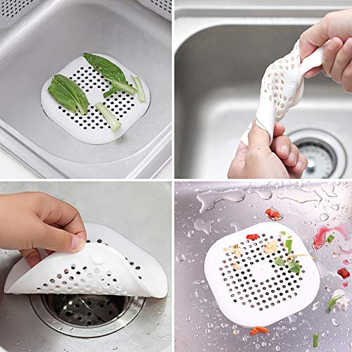4 piezas Silicona Protector de drenaje con lechón Senhai Colador fregadero Ducha pelo colector Bañera Cubierta de drenaje para cocina Baño- Gris blanco 4 piezas Silicona Protector de drenaje con lechón Senhai Colador fregadero Ducha pelo colector Bañera Cubierta de drenaje para cocina Baño- Gris blanco