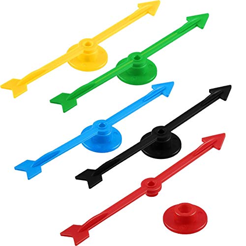 4 Pulgadas de Flecha de Spinner de Juego de Plástico en 5 Colores para Escuela, Spinner de Juego de Tablero (25 Piezas)
