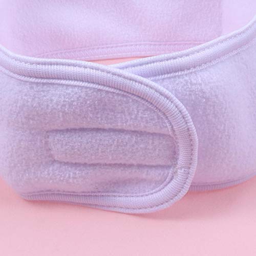 4 UNIDS Mujeres Spa Facial Diadema Maquillaje Wrap Head Estiramiento Bandeau con cinta mágica para el baño de deporte (Blanco)