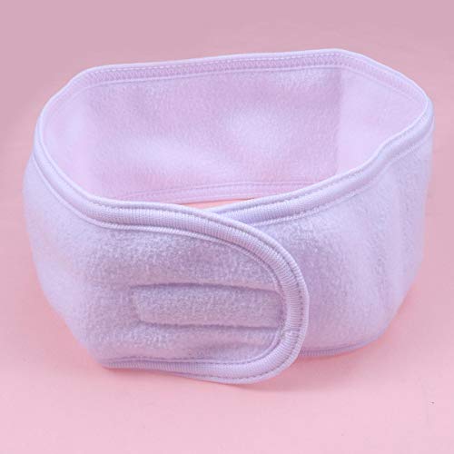 4 UNIDS Mujeres Spa Facial Diadema Maquillaje Wrap Head Estiramiento Bandeau con cinta mágica para el baño de deporte (Blanco)