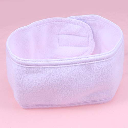 4 UNIDS Mujeres Spa Facial Diadema Maquillaje Wrap Head Estiramiento Bandeau con cinta mágica para el baño de deporte (Blanco)