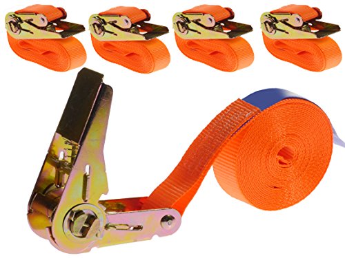 4 x 800 kg 4 m Tensor de carraca Cinchas correa con trinquete Cintas de trincaje Eslingas con carraca 25 mm una pieza 4 x 800 kg 4 m Tensor de carraca Cinchas correa con trinquete Cintas de trincaje Eslingas con carraca 25 mm una pieza