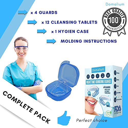4 x Ferula Dental De Descarga Nocturna Anti Bruxismo Dispositivo Dental Contra El Rechinado De Dientes 4 Protectores Caja De Almacenamiento 12 Tabletas Antibacterianas BONUS Guía de Mantenimiento 4 x Ferula Dental De Descarga Nocturna Anti Bruxismo Dispositivo Dental Contra El Rechinado De Dientes 4 Protectores Caja De Almacenamiento 12 Tabletas Antibacterianas BONUS Guía de Mantenimiento