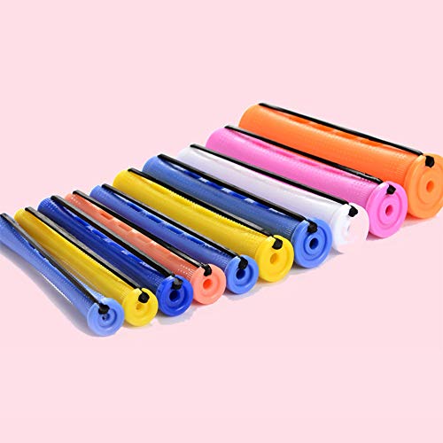 40 piezas de rulos con agarre automático y rulos con tapa Bangs Rollers para el cabello Set Perm Rods para niñas y mujeres Hair Salon DIY Uso en el hogar (Naranja-2.2cm)