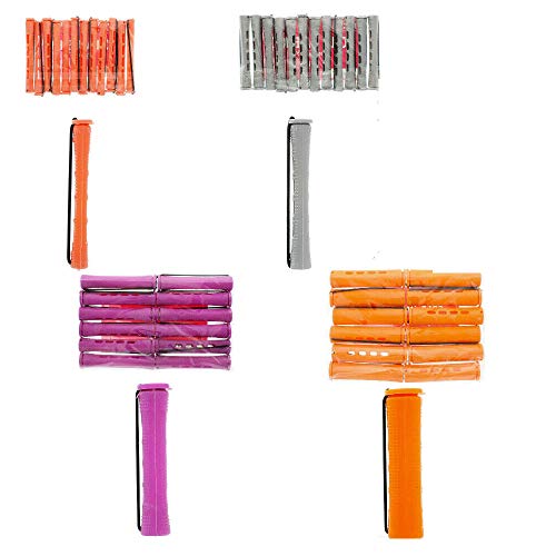 40 piezas de rulos con agarre automático y rulos con tapa Bangs Rollers para el cabello Set Perm Rods para niñas y mujeres Hair Salon DIY Uso en el hogar (Naranja-2.2cm)