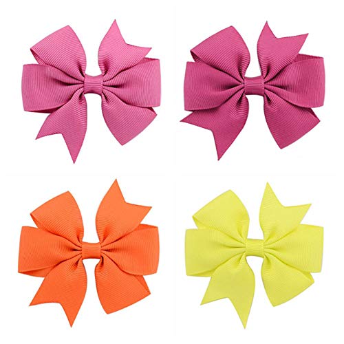 40 Piezas Pinzas Para el Cabello para Bebés niñas Clip de Pelo del Bowknot de Cinta de Grosgrain Suave para niños pequeños