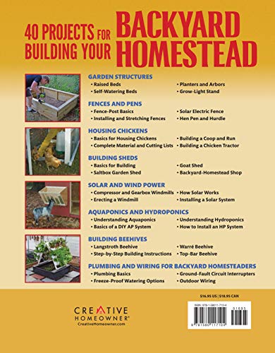 40 Projects for Building Your Backyard Homestead: A Hands-On, Step-By-Step Sustainable-Living Guide