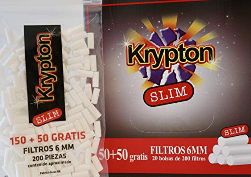 4000 Filtros Krypton 6mm slim para tabaco de liar