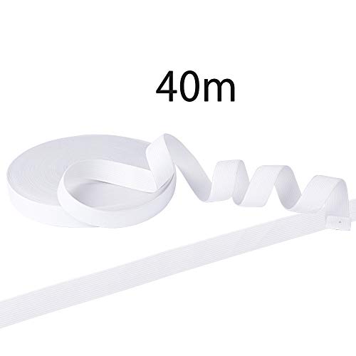 40metros Elástico Cinta Banda Goma Elástica Ancho 2cm Blanco Tejido de Costura Ropa Manualidades Artesanía DIY