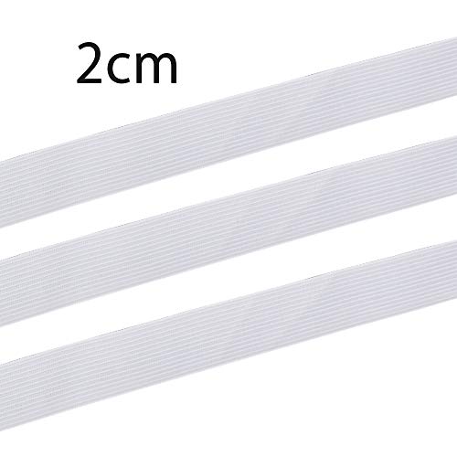 40metros Elástico Cinta Banda Goma Elástica Ancho 2cm Blanco Tejido de Costura Ropa Manualidades Artesanía DIY