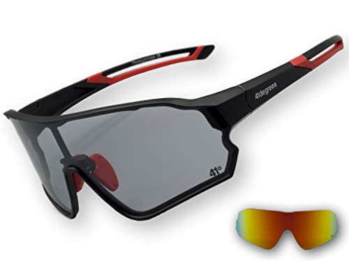 41degrees. Gafas de Sol Fotocromáticas con 2 Lentes Intercambiables. 2 en 1 Gafas de Ciclismo Polarizadas UV400 para Running, Esquí... Máscara Unisex Modelo Tramuntana