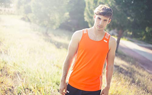 42K Running - Camiseta técnica Tirantes 42k XION2 Summer para Hombre Fluor Orange