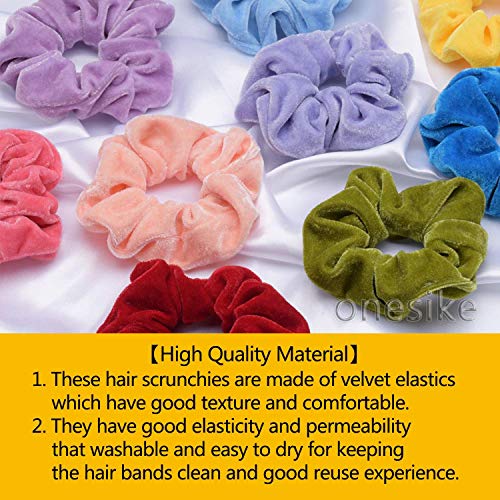 45 Piezas Velvet Elástico Hair Banda, Multicolor Scrunchies Terciopelo, Bandas de Pelo Bobble Elásticas Fuertes Accesorios Para el Cabello Ponytail Titular Para las Mujeres Niñas, 45 Colors