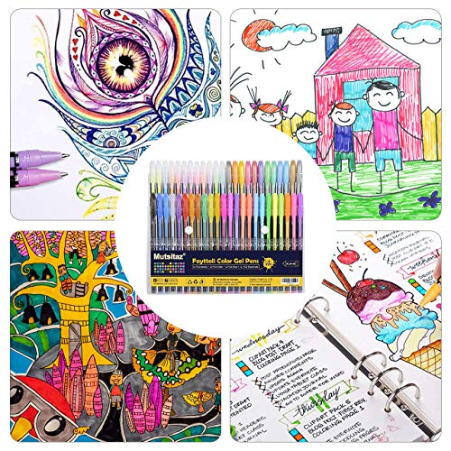 48 Colores Bolígrafos de Gel para colorear adultos - Incluye purpurina, metálico, neón y clásicos - Para scrapbooking, colorear, dibujar y artesanal by Mutsitaz 48 Colores Bolígrafos de Gel para colorear adultos - Incluye purpurina, metálico, neón y clásicos - Para scrapbooking, colorear, dibujar y artesanal by Mutsitaz