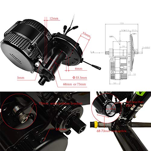 48V 750W Bafang / 8fun BBS02B Kits de motor de media manivela APT Pantalla LCD Kit de motor con engranaje Eletric Bicycle ebike Kits (almacén de Alemania) (44Teeth C965A)